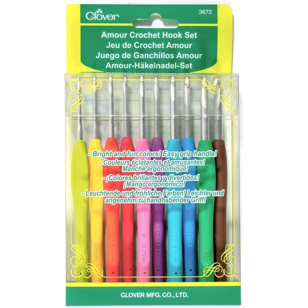 Clover 3672 Amour Crochet Hook Set, 10 sizes